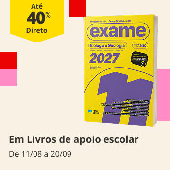 At&eacute; 40% Desconto Direto em livros de apoio escolar. De 11/08 a 20/09