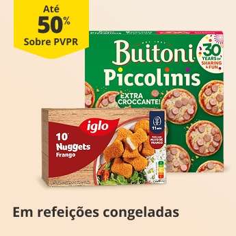At&eacute; 50% PVPR em Refei&ccedil;&otilde;es Congeladas