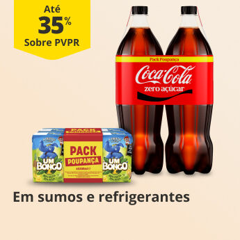 At&eacute; 35% PVPR em Sumos e Refrigerantes