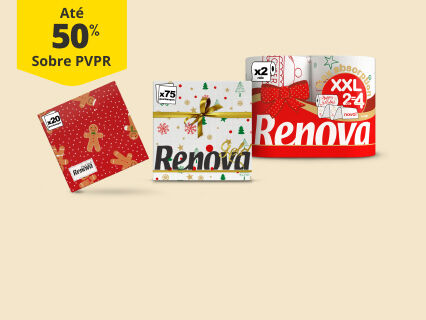 Até 50% PVPR em Guardanapos e Rolos de Cozinha