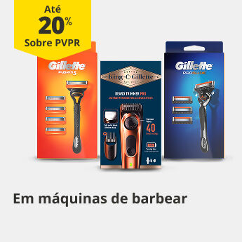 At&eacute; 20% PVPR em m&aacute;quinas de barbear