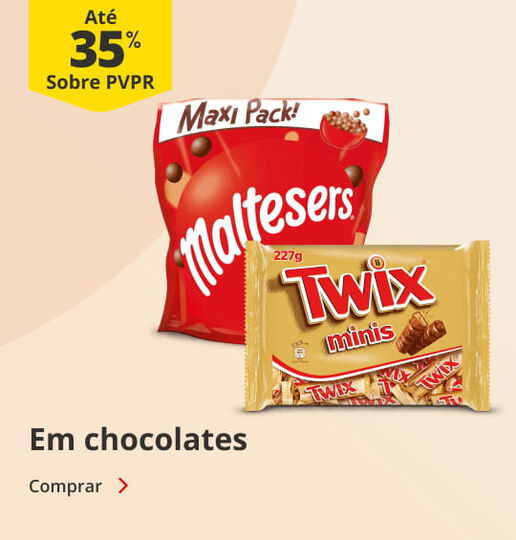 At&eacute; 35% PVPR em chocolates