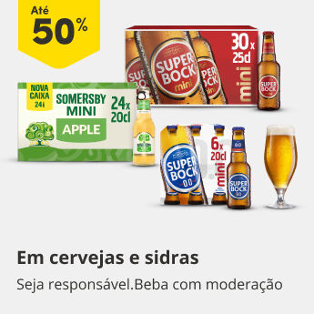 Até 50% em Cervejas e Sidras