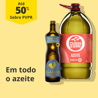 At&eacute; 50% PVPR em todo o azeite