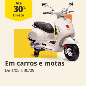 At&eacute; 30% Direto em Carros e Motas. De 01/05 a 30/09 
