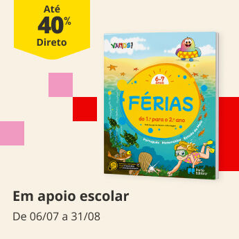 At&eacute; 40% em livros de Apoio Escolar F&eacute;rias