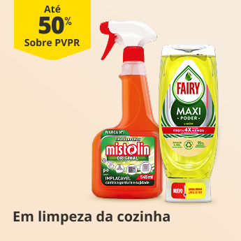 At&eacute; 65% PVPR em Limpeza da cozinha
