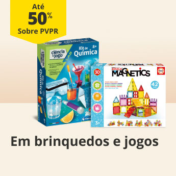 At&eacute; 50% PVPR em centenas de brinquedos e jogos