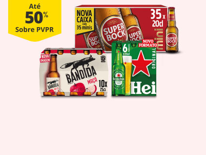 At&eacute; 50% PVPR em Cervejas e Sidras