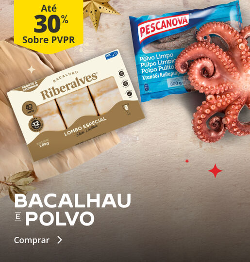 At&eacute; 30% PVPR em Bacalhau e Polvo