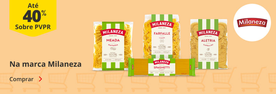 Até 40% sobre PVP Recomendado na marca da semana Milaneza. Comprar.