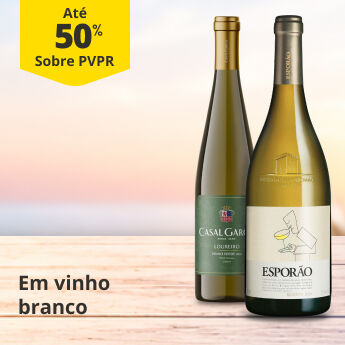 At&eacute; 50% PVPR em Vinho Branco