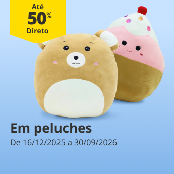 At&eacute; 50% Direto em Peluches