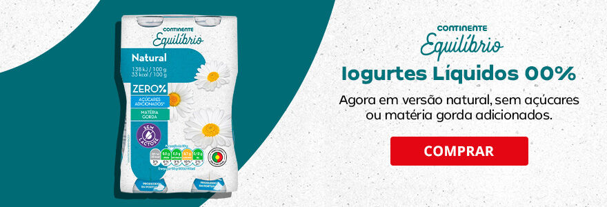 Iogurte líquido natural 0% da marca continente