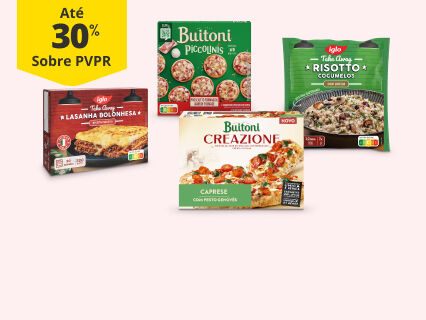 Até 30% PVPR em Pizzas e Refeições Congeladas 