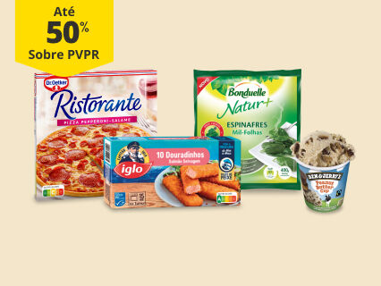Até 50% PVPR em Congelados 