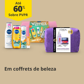 At&eacute; 60% PVPR em coffrets de beleza