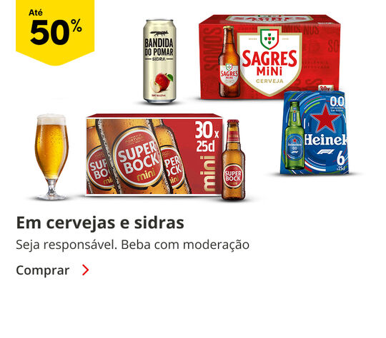 Até 50% em Cervejas e Sidras