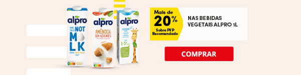 +20% PVPR nas Bebidas Vegetais de 1L Alpro