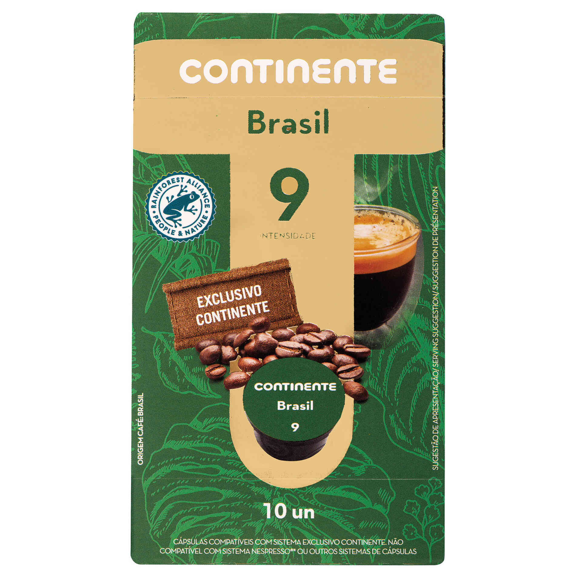 Cápsulas Café Brasil Int 9 - emb. 10 un - Continente