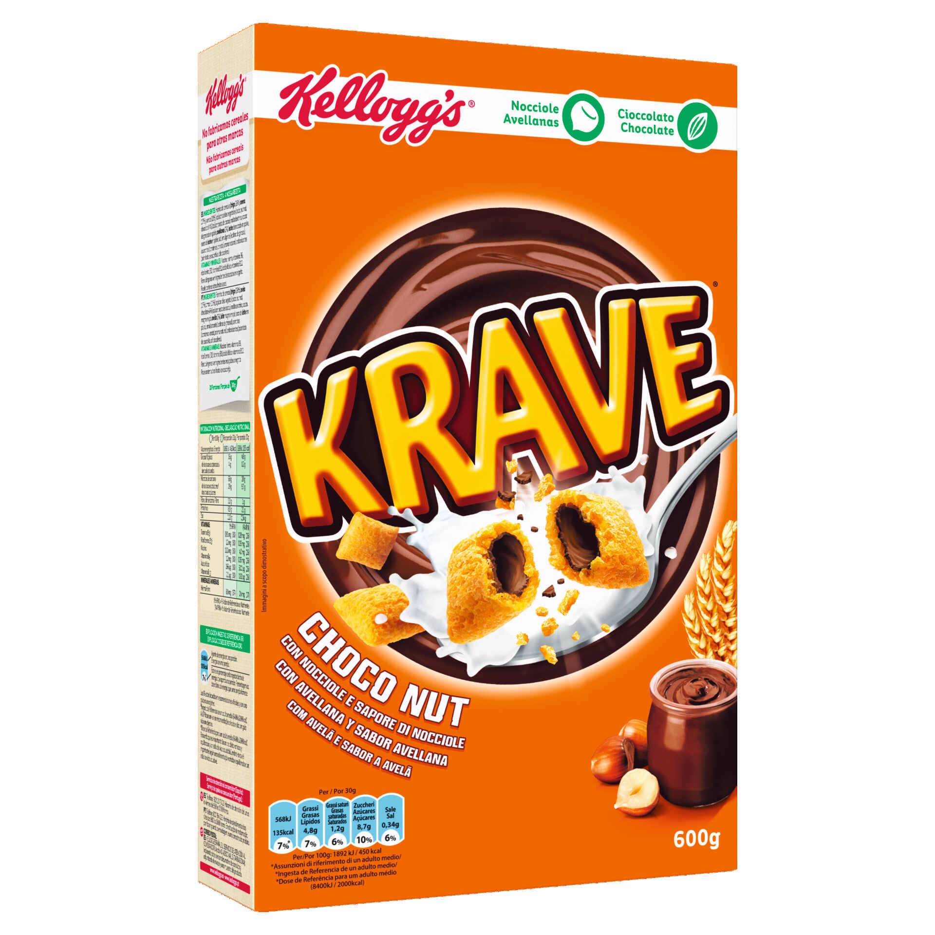 Cereais Krave de Avelã emb. 600 gr Kellogg's Continente Online
