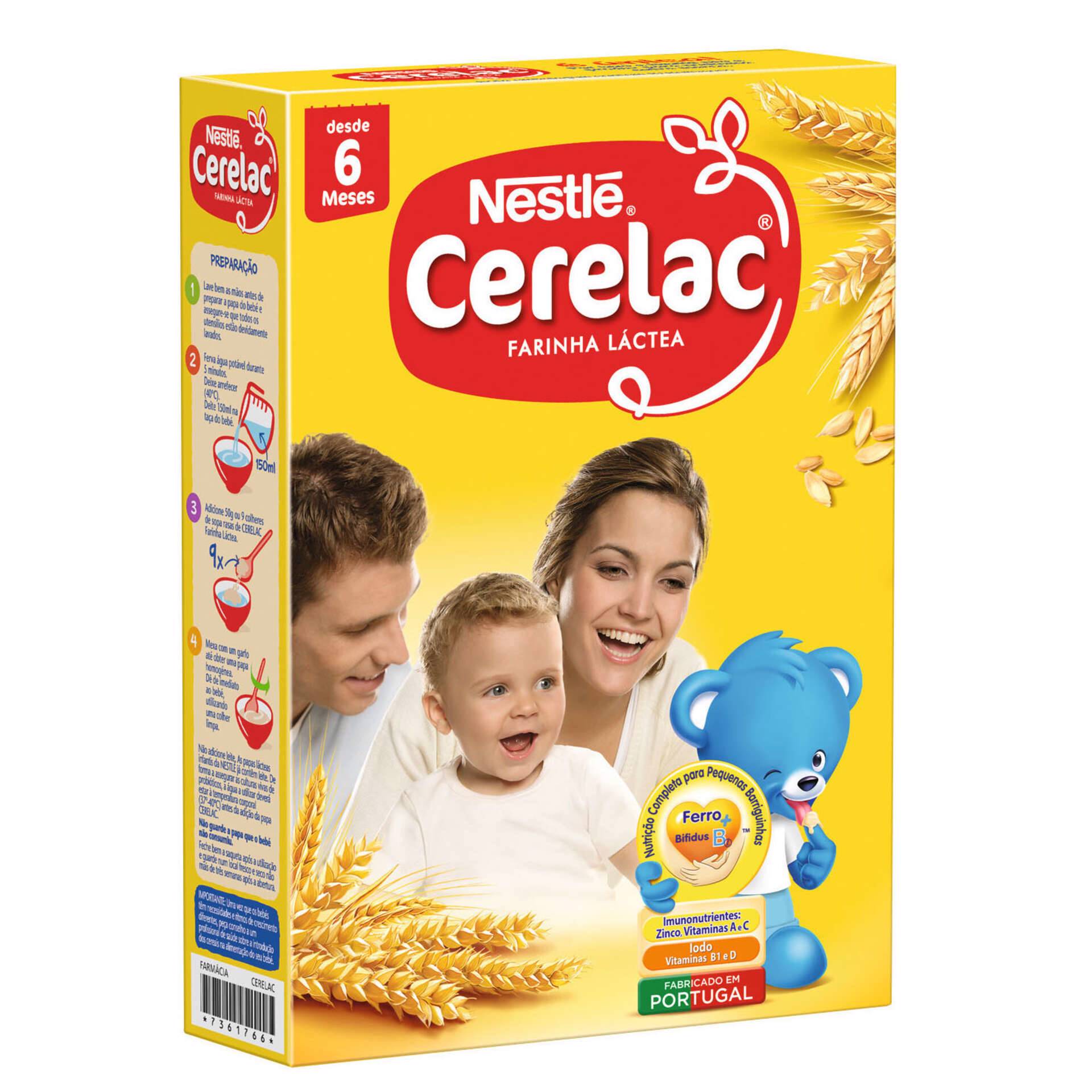 Papa Infantil Farinha Láctea 40% menos açúcares +6 meses CERELAC