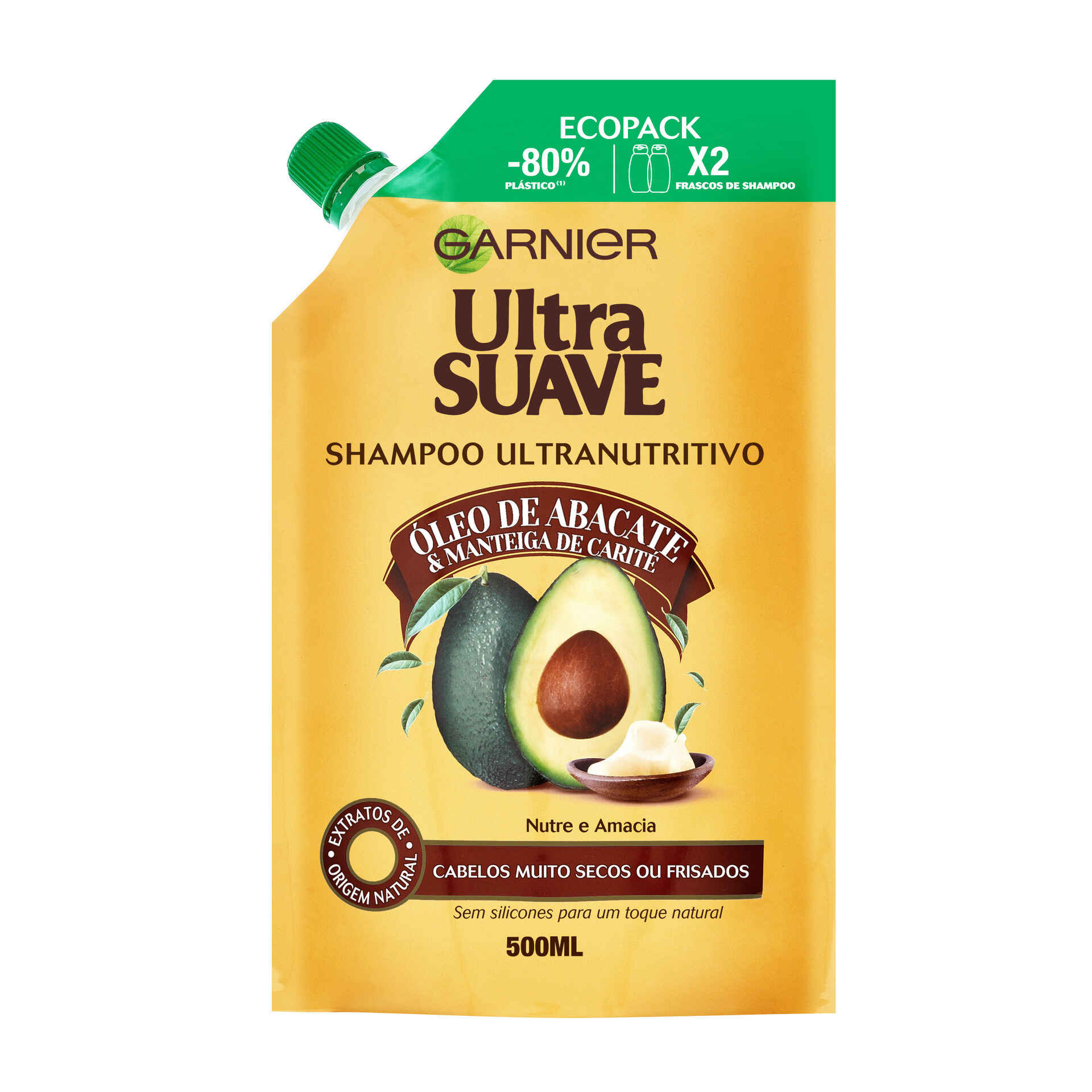 Champô Ultra Suave Abacate Ecopack Ultra Suave Garnier emb. 500 ml