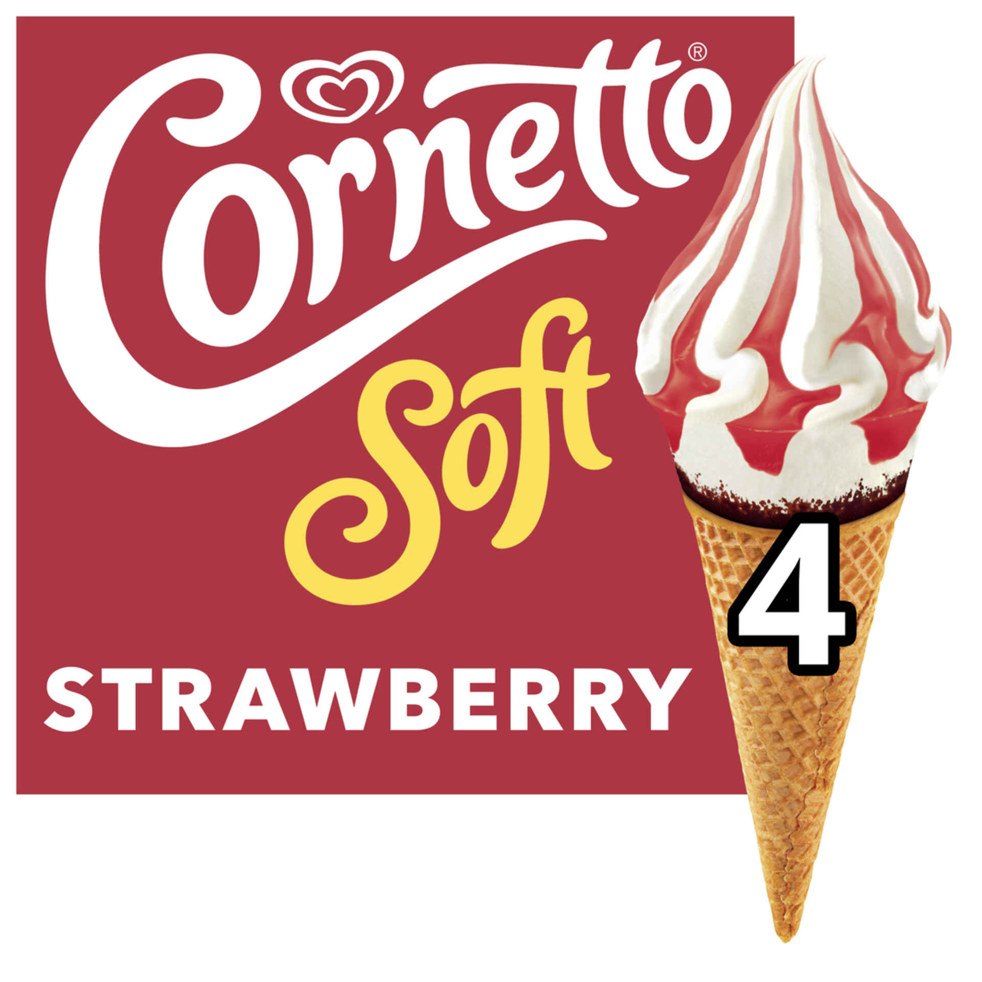 Gelado Cone Soft Morango emb. 560 ml (4 un) Continente Online