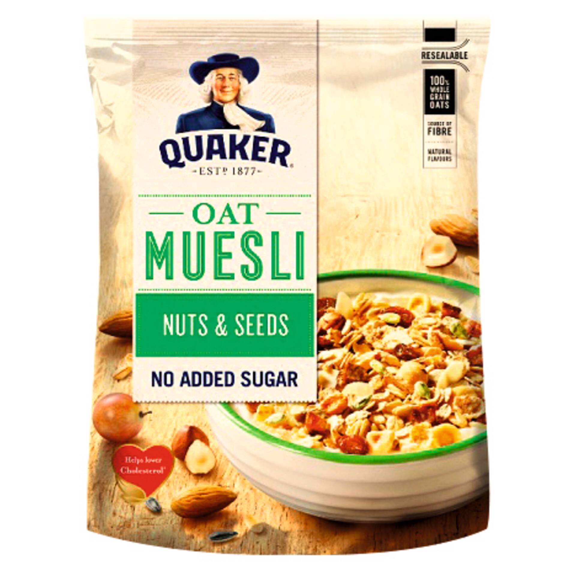 Muesli Frutos Secos sem Adição de Açúcar emb. 600 gr Quaker Continente