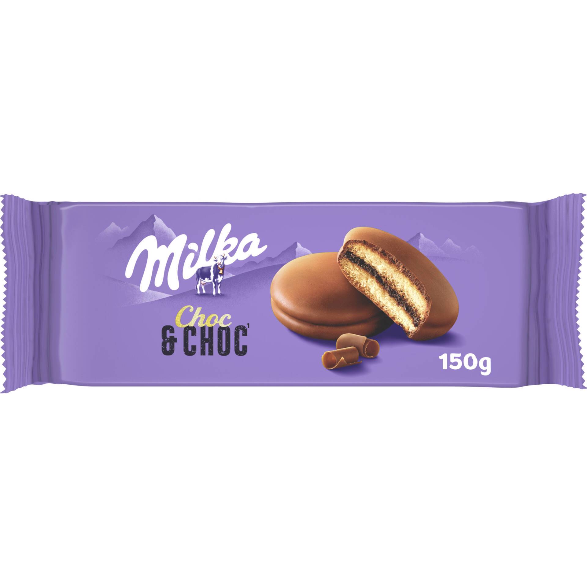 Bolachas com Cobertura e Recheio de Chocolate Choc & Choc Milka ...