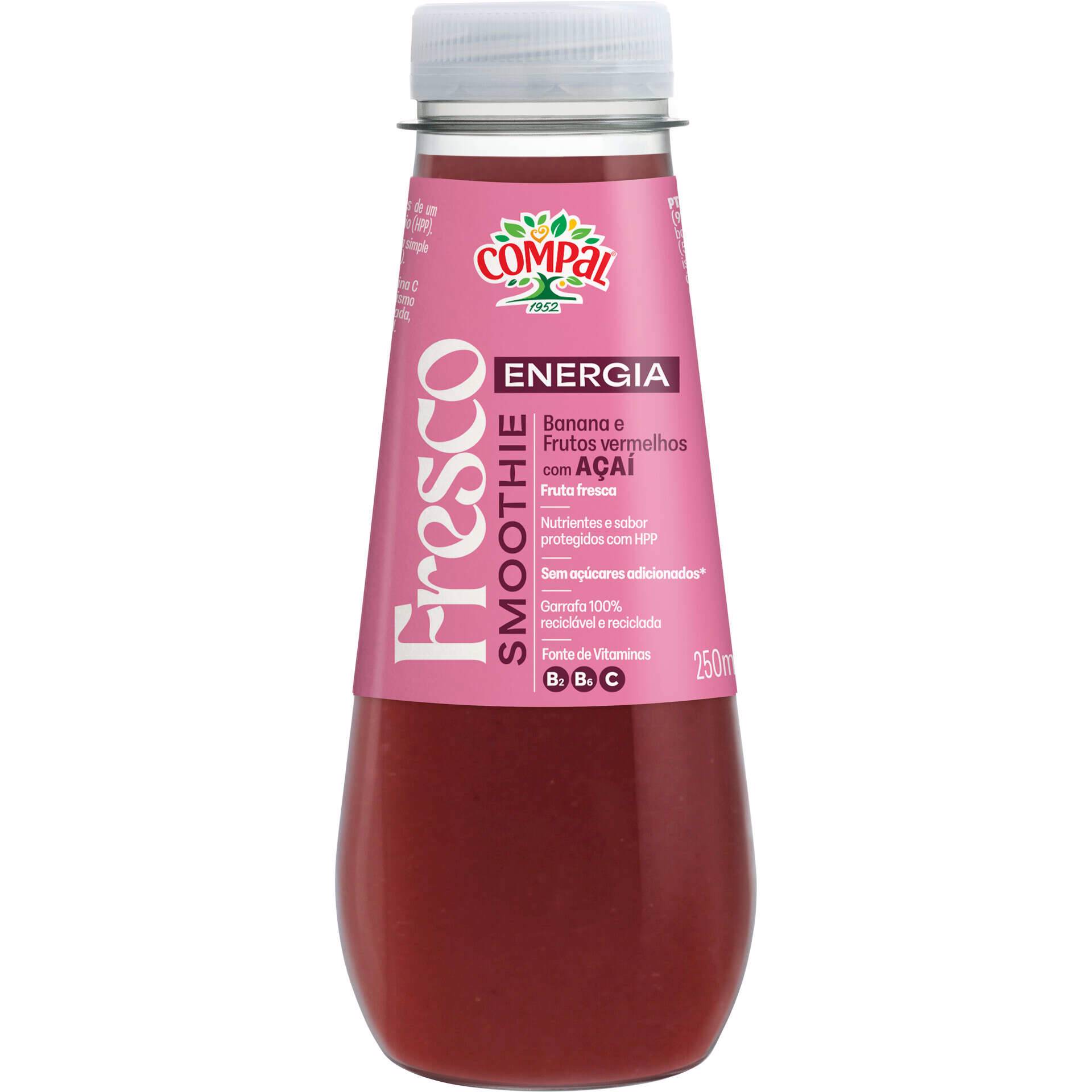 Smoothie Energia Banana, Frutos Vermelhos e Açaí Compal Fresco ...