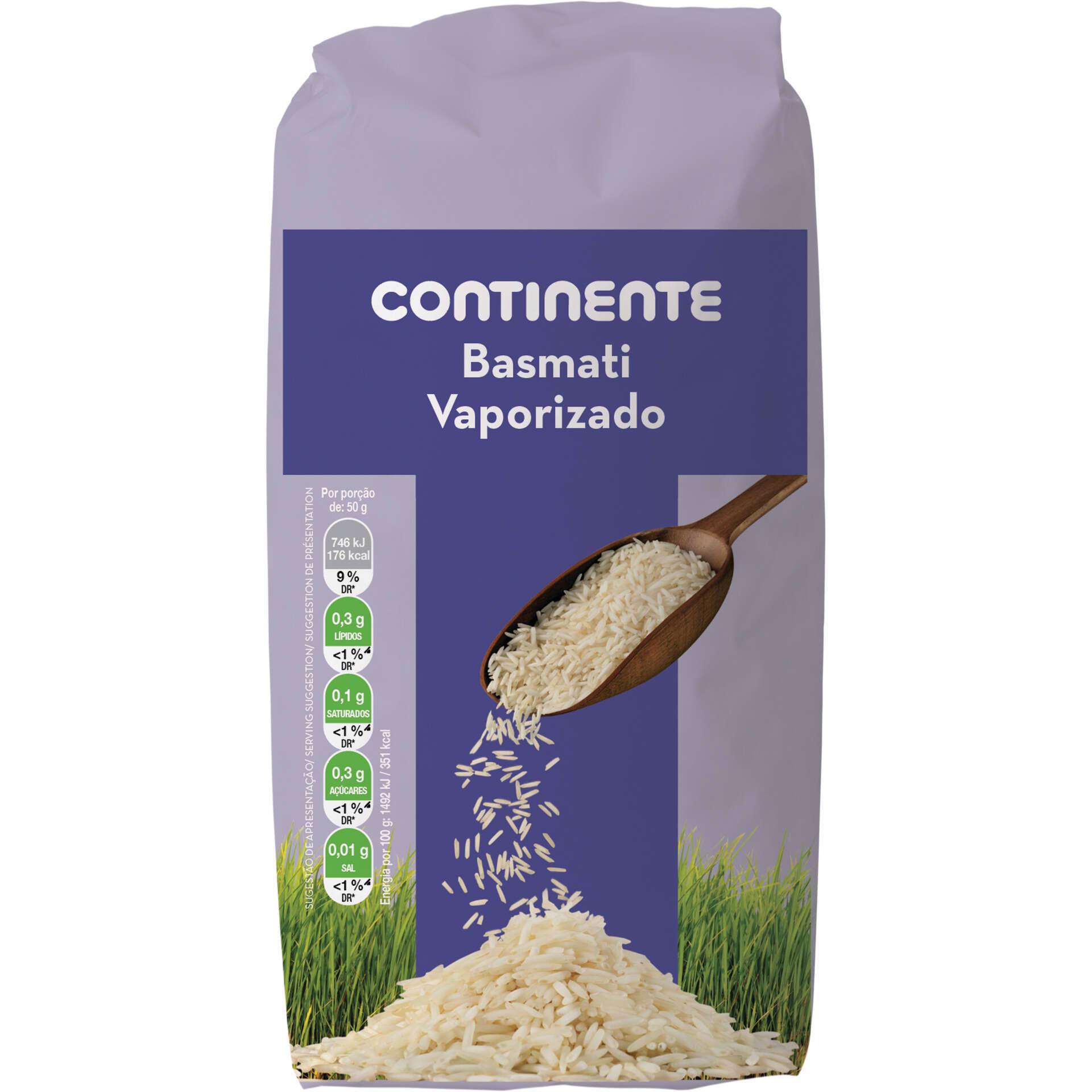 Arroz Basmati Vaporizado Continente emb. 1 kg Continente Online