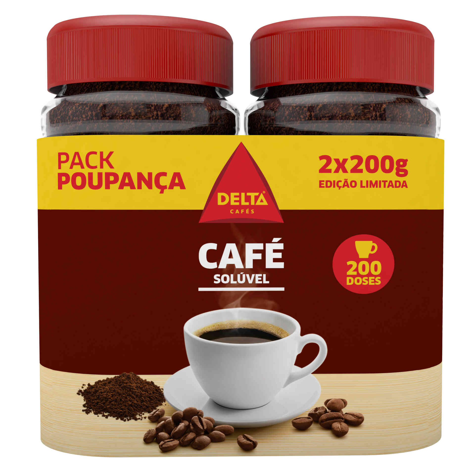 Café Solúvel Pack Poupança emb. 2 x 200 gr Delta Continente Café Solúvel Pack Poupança emb. 2 x 200 gr Delta Continente
