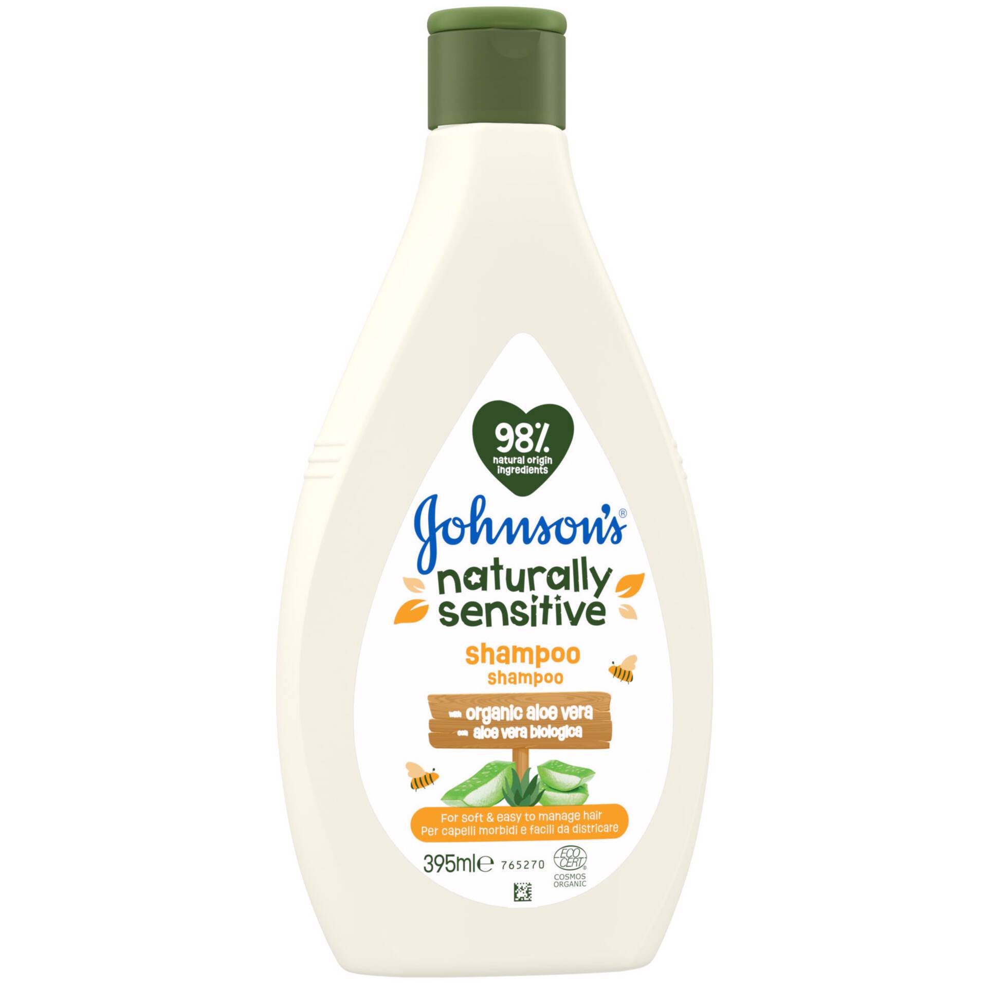 Champô Naturally Sensitive Aloe Vera Pele Atópica Johnson's Baby emb. 395 ml Continente Online