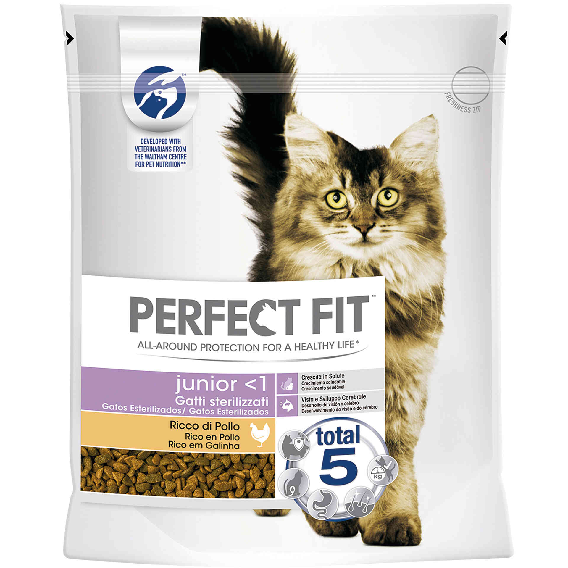 Ração para Gato Júnior Esterilizado Frango - emb. 750 gr - Perfect Fit