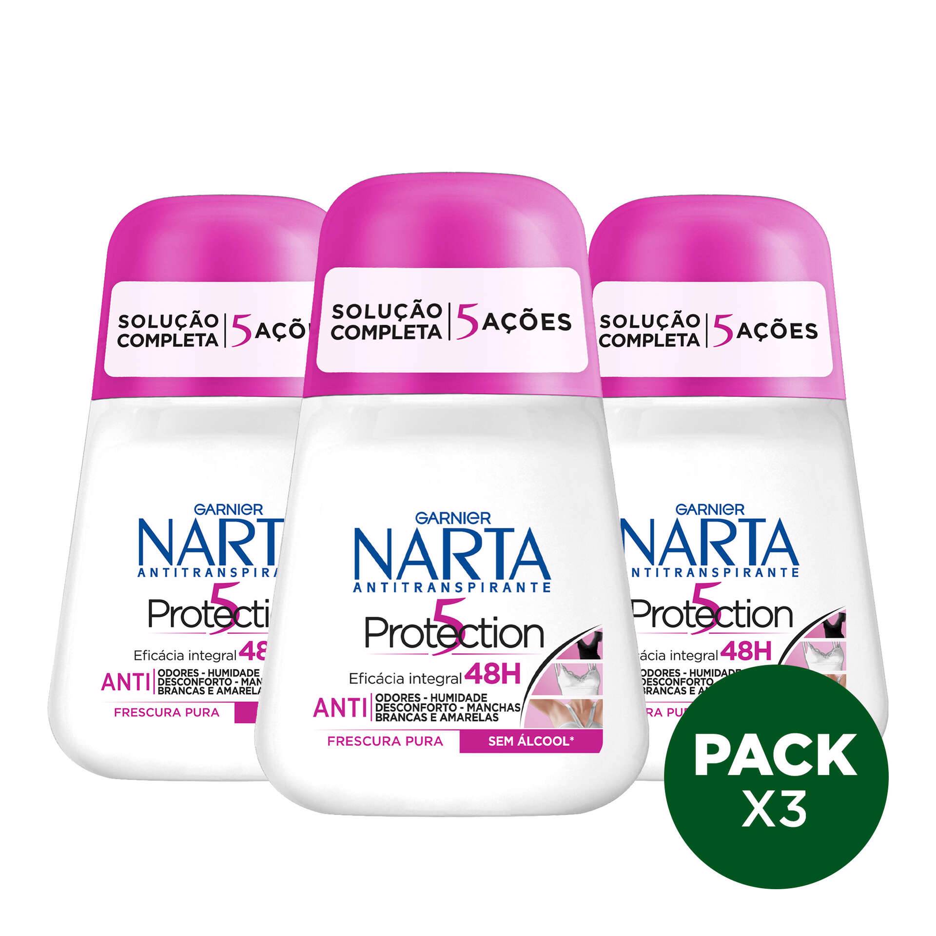 Lot De 3 Déodorants Pierre D'Alun NARTA - Roll-on 50 Ml - Protection 5 - Neuf