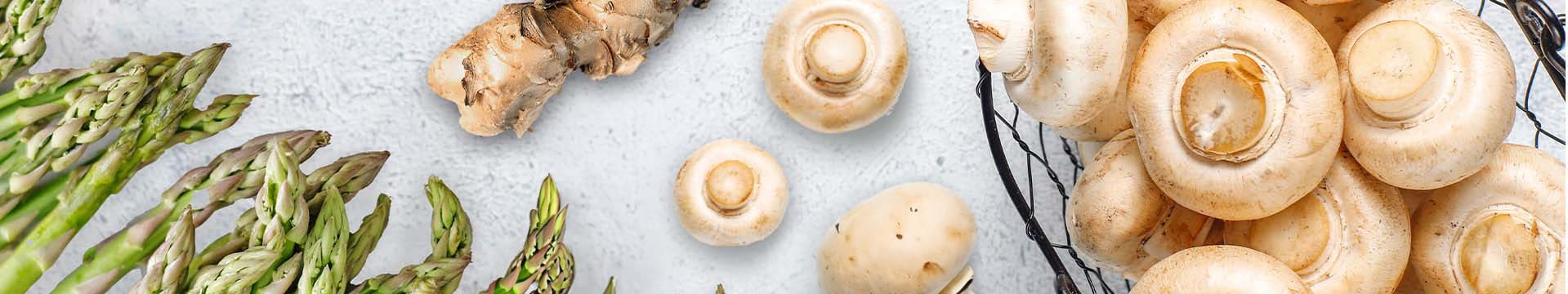 Cogumelos, Espargos e Exóticos